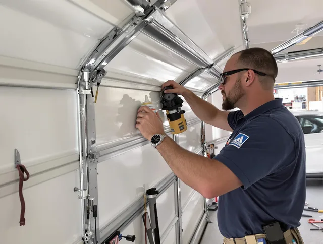 West Covina Garage Door Repair technician quieting a noisy garage door in West Covina